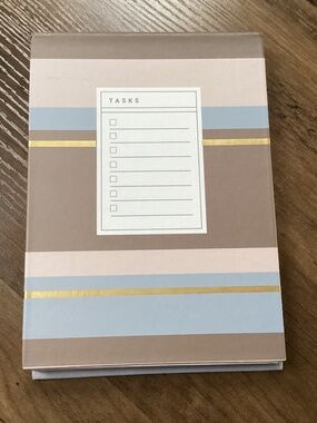 Caliber Hardcover task notebook with a striped pattern New